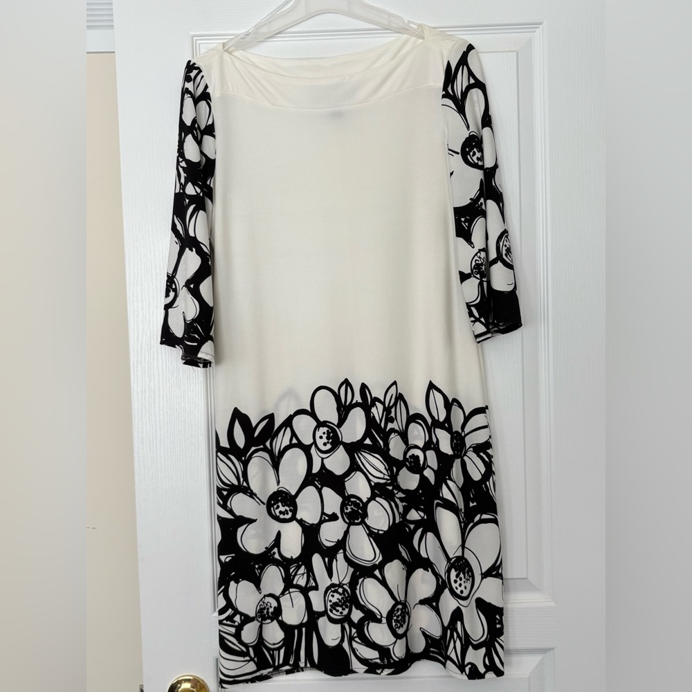 Floral Black and White Dress
